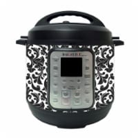 MightySkins INPTDO6QT-Black Damask Skin Decal Wrap for Instant Pot Duo 6 qt. Sticker - Black