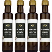 Yo Mama's Foods Imported Greek Extra Virgin Olive Oil | (4) 8.45oz Glass Bottles