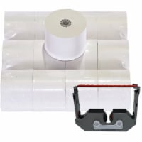 Monroe Supply Kit (6) M33X Ribbon Cartridges And (12) Rolls Of Premium 20 lb. Bond Paper
