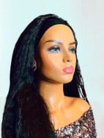 2Chique Boutique Human Hair Headband Wig Ultra Soft Yaki Straight 20 Inches Natural Color