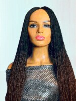 2Chique Boutique Women’s Handmade Micro Twist Ombre Braided Wig Color 1b/30, 30 Inches