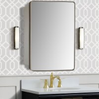 Rectangular Metal Frame Medicine Cabinet in Brushed Silver
