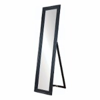 Milton Greens Stars Inc Modern Wood Full-Length Standing Mirror in Black