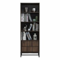 Milton Greens Stars Inc Modern Wood Bookcase with 4-Tier Shelves in Dark Walnut