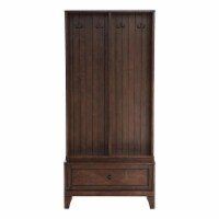 Milton Greens Stars Inc Traditional Wood Coat Rack with Drawer Storage in Brown