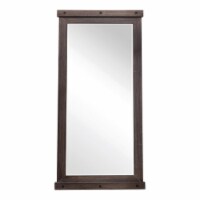 Milton Greens Stars Inc Wood Beveled Leaning/Wall Mounted Mirror in Light Brown