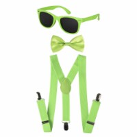 Dress Up America Adult Neon Suspender Bowtie Accessory Set#44; Costume