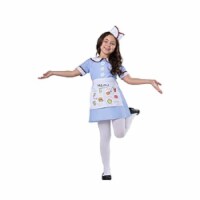 Dress Up America 1066-T2 1950 Girl Diner Waitress Dress with attached Apron Name tag & Headpi