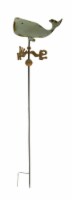 Distressed Metal Art Whale Garden Stake Decorative Weathervane