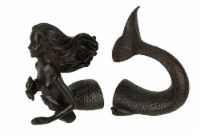 Rust Brown Resin Swimming Mermaid Top and Tail Half Decorative Bookend Set