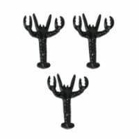 Set of 3 Black Enamel Cast Iron Lobster Shaped Decorative Wall Hooks
