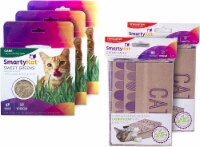 SmartyKat Catnip Caves Paper Bag Toy Hideout & Sweet Greens Oat Grass Grow Kit - 5 Pack