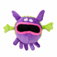 goDog PlayClean Germs Monster Squeaker Plush Pet Toy for Dogs - Purple, Small