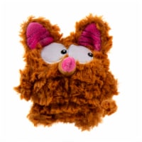 goDog PlayClean Bush Monster Squeaker Plush Pet Toy for Dogs & Puppies - Brown, Small