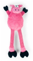 goDog Checkers Skinny Pig Squeaky Plush Dog Toy, Chew Guard Technology, Large