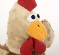 goDog Action Plush Rooster Animated Squeaker Plush Pet Toy for Dogs - Brown, One Size