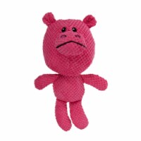 goDog Checkers Hippo Squeaky Plush Dog Toy, Chew Guard Technology, Pink, Large