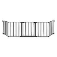 KidCo Custom Fit Auto Closing HearthGate Baby or Fireplace Gate Enclosure, Black