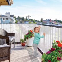 KidCo S305 15-Inch Stretchy See-Through Mesh Protective Railing Guard, White