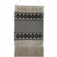 Home Essentials & Beyond 30 x 50 in. Black & White Geo Wall Tapestry