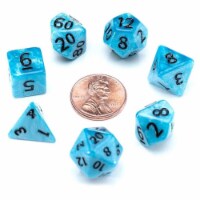 Gate Keeper Games GKGTINYR3 Mighty Tiny Sea Sparkle Dice, Set of 7