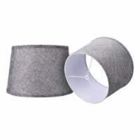 ALUCSET Fabric Drum Lampshades for Table Lamps and Floor Lights, Set of 2, Gray