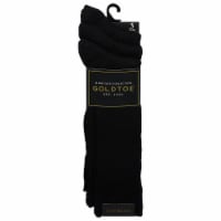 GOLDTOE® Men's Classic Canterbury Crew Socks - 3 Pack - Black