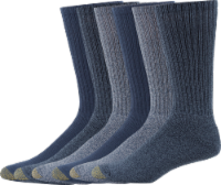 GOLDTOE® Men's Harrington Crew Socks - 6 Pack - Denim/Navy/Chambray