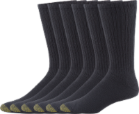 GOLDTOE® Men's Harrington Crew Socks - 6 Pack - Black