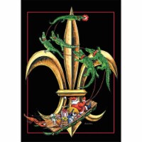 Magnolia Gardens 7503 29 x 42 in. Large Santa Preeminence Flag with Fleur-De-Lis