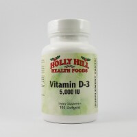 Holly Hill Health Foods, Vitamin D3 5000 IU, 100 Softgels
