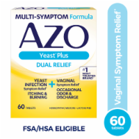 Azo Lactose Free Yeast Plus Dual Relief Tablets