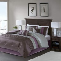 Madison Park Amherst 7 Piece Comforter Set - Queen - Purple