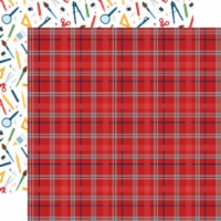 School Rules Double-Sided Cardstock 12 X12 -Student Plaid