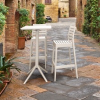 Siesta Exclusive ISP1161S-WHI Sky Ares Square Bar Set with 2 Barstools  White