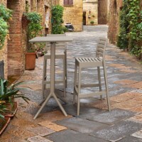 Siesta Exclusive ISP1161S-DVR Sky Ares Square Bar Set with 2 Barstools  Taupe
