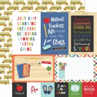 I Love School Double-Sided Cardstock 12 X12 -4 X6  Journaling Cards