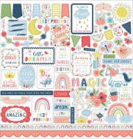 Little Dreamer Girl Cardstock Stickers 12 X12 -Elements
