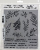 Tim Holtz Cling Stamps 7 X8.5 -Sketch Greenery