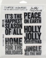 Tim Holtz Cling Stamps 7 X8.5 -Bold Tidings #3