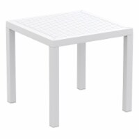 Air Mix Square Dining Set with White Table and 4 Orange Chairs