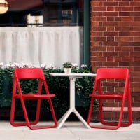 Siesta ISP0791S-RED-WHI Dream Folding Outdoor Bistro Set with White Table & 2 Red Chairs