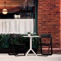 Siesta ISP0791S-BLA-WHI Dream Folding Outdoor Bistro Set with White Table & 2 Black Chairs