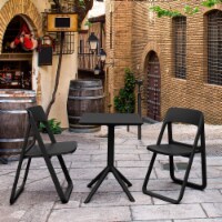 Siesta ISP0791S-BLA-BLA Dream Folding Outdoor Bistro Set with 2 Chairs  Black