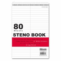 Bazic Products  6 x 9 in. 80 Sheets White Paper Gregg Ruled Steno Book&#44; Case of 48
