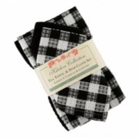 Mr. MJs Trading AG-32292 2 Tea Towels Plus 2 Dish Cloths Set, Toro Black Check