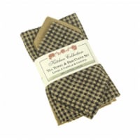 Mr. MJs Trading AG-32300 2 Tea Towels Plus 2 Dish Cloths Set, Star Black Check
