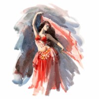 AFD Home 12006023 Belly Dancer Gallery Wrap Art, Multi Color - 48 x 2 x 36 in.