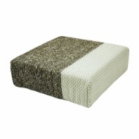 GFurn IRA-90x90x30-11-0602 Ira - Handmade Wool Braided Square Pouf - Natural & Snow White - 9