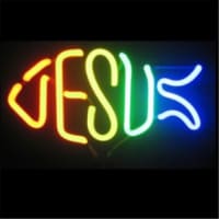 Johnny Austin Neon jesus fish Jesus Fish Neon Sculpture